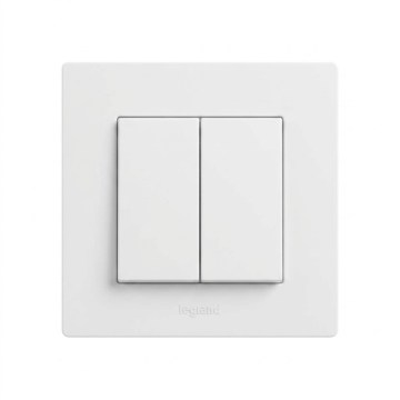 Legrand - Interruptor doble en serie č. 5 con marco NILOE STEP blanco