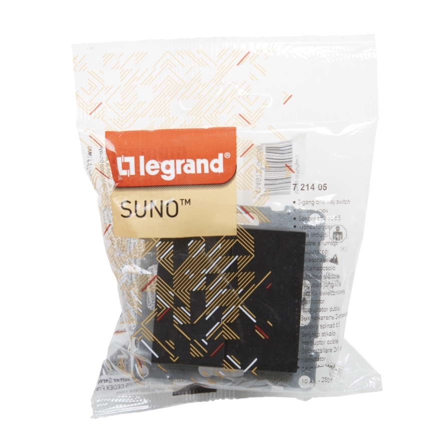 Legrand - Interruptor doble en serie č. 5 sin marco SUNO negro