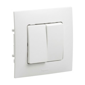 Legrand - Interruptor doble n.º 5 con marco NILOE blanco