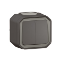 Legrand - Interruptor doble para escalera 6+6 PLEXO IP55 antracita