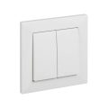 Legrand - Interruptor doble para escalera č. 6+6 con marco SUNO blanco