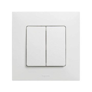 Legrand - Interruptor doble para escalera n.º 6+6 con marco NILOE blanco