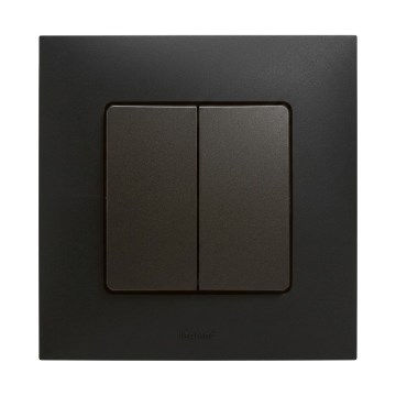 Legrand - Interruptor doble para escalera n.º 6+6 con marco NILOE negro