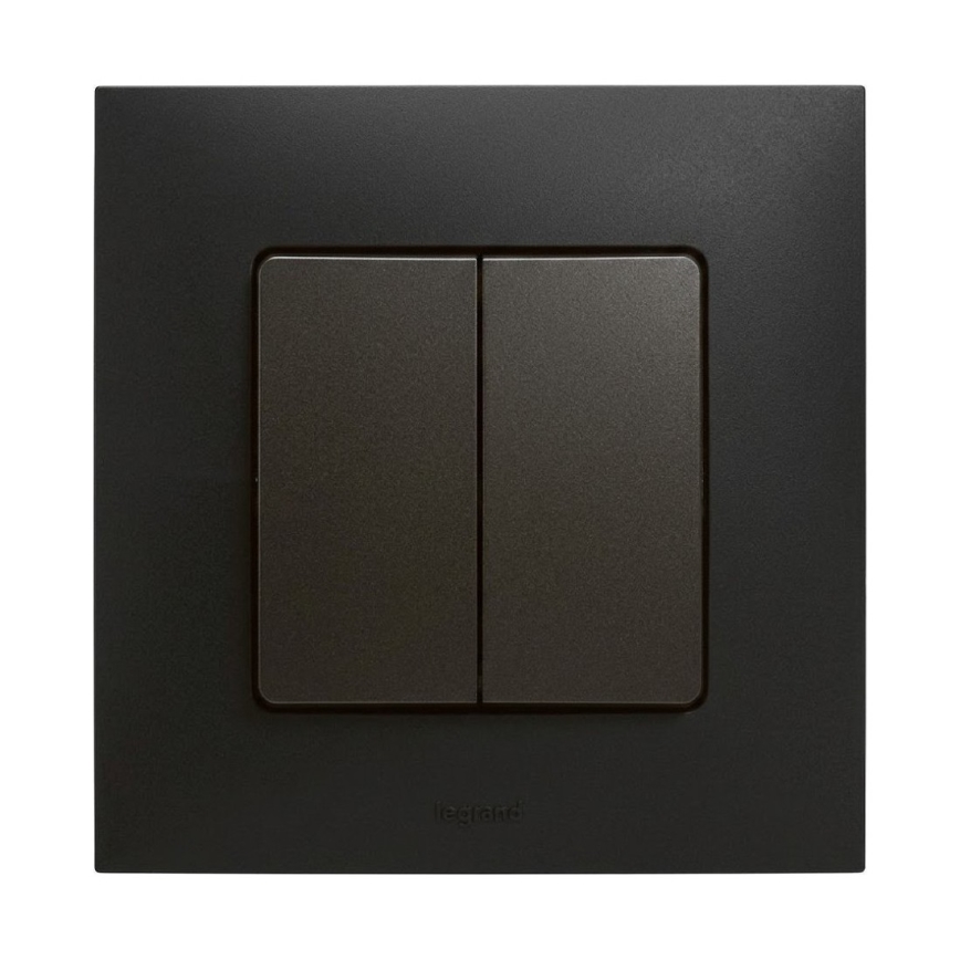 Legrand - Interruptor doble para escalera n.º 6+6 con marco NILOE negro