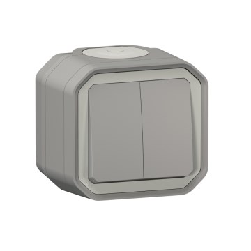 Legrand - Interruptor doble para escalera n.º 6+6 PLEXO IP55 gris