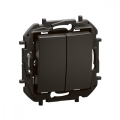 Legrand - Interruptor doble para escalera n.º 6+6 sin marco NILOE negro