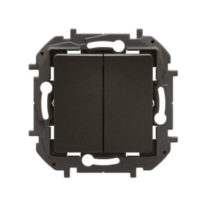 Legrand - Interruptor doble para escalera n.º 6+6 sin marco NILOE negro