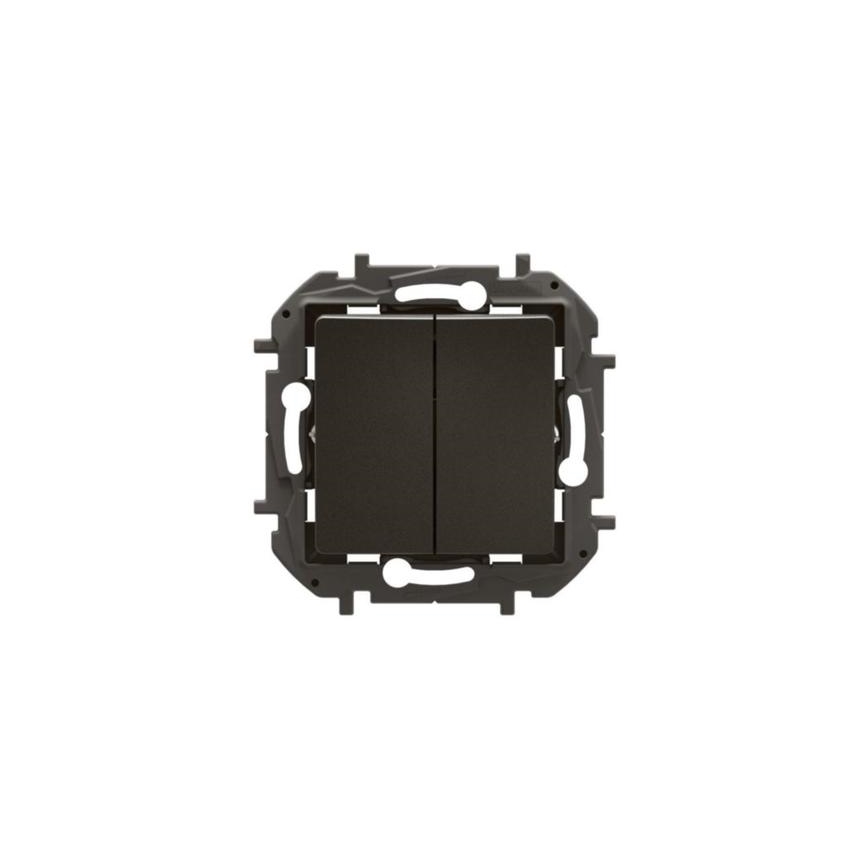 Legrand - Interruptor doble para escalera n.º 6+6 sin marco NILOE negro