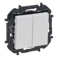 Legrand - Interruptor doble para escalera n.º 6+6 sin marco NILOE STEP blanco