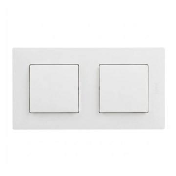 Legrand - Interruptor doble unipolar n.º 1 con marco NILOE STEP blanco