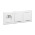 Legrand - Interruptor doble unipolar n.º 1 y enchufe doméstico con marco SUNO 250V blanco