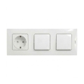 Legrand - Interruptor doble unipolar n.º 1 y enchufe doméstico SCHUKO con marco NILOE 250 V blanco