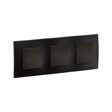 Legrand - Interruptor triple unipolar n.º 1 con marco NILOE negro
