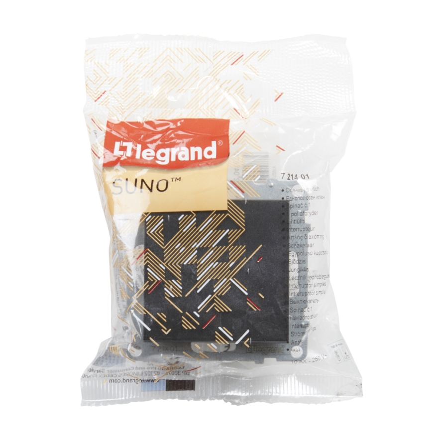 Legrand - Interruptor unipolar n.º 1 sin marco SUNO negro