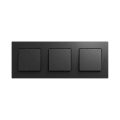 Legrand - Interruptor unipolar triple n.º 1 con marco NILOE STEP negro
