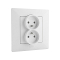 Legrand - Toma de corriente doble doméstica con marco NILOE STEP 250V blanco