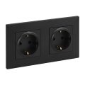 Legrand - Toma de corriente doble para uso doméstico SCHUKO NILOE STEP 250V negra
