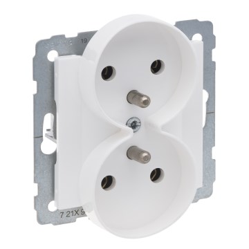 Legrand - Toma de corriente doble para uso doméstico sin marco SUNO 250V blanca