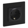 Legrand - Toma de corriente doméstica SCHUKO con marco NILOE STEP 250V negro