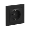 Legrand - Toma de corriente doméstica SCHUKO con marco SUNO 250V negra