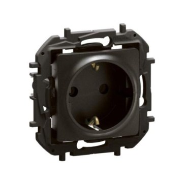 Legrand - Toma de corriente doméstica SCHUKO sin marco NILOE 250V negra