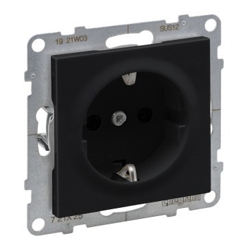 Legrand - Toma de corriente doméstica SCHUKO sin marco SUNO 250V negra