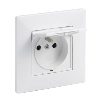 Legrand - Toma de corriente exterior para uso doméstico con marco NILOE STEP 250V IP44 blanca