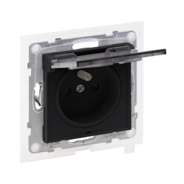 Legrand - Toma de corriente exterior para uso doméstico sin marco NILOE STEP 250V IP44 negra