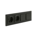 Legrand - Toma de corriente SCHUKO doble para uso doméstico y doble interruptor unipolar n.º 1 con marco NILOE STEP 250V, negro
