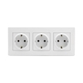 Legrand - Toma de corriente triple SCHUKO para uso doméstico con marco NILOE STEP 250V blanca