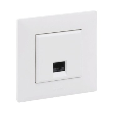 Legrand - Toma Ethernet RJ45 blanca con marco NILOE STEP