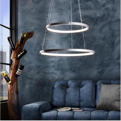 Leuchten Direkt 11525-21 - Araña LED colgante CIRCLE 1xLED/15W/230V + LED/25W
