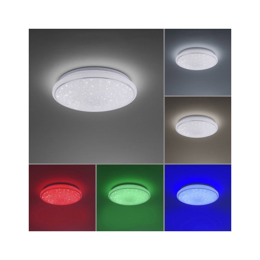 Leuchten Direkt 14743-16 - Plafón LED RGB regulable JUPI LED/28W/230V Tuya 2700-5000K + mando a distancia