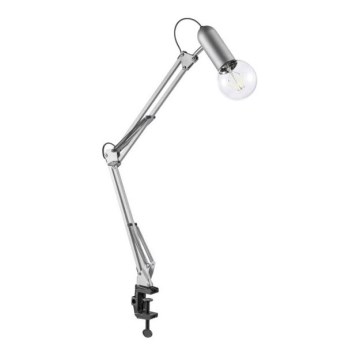 Leuchten Direkt 14773-55 - Lámpara de mesa con clip TURN ME 1xE27/60W/230V cromo mate