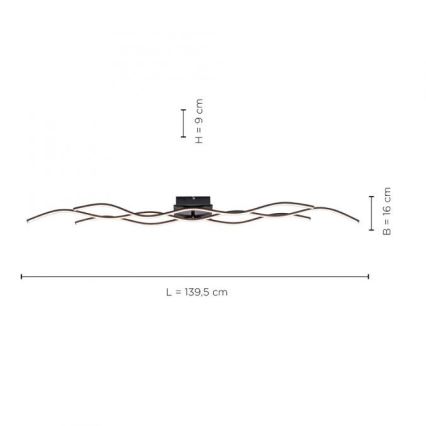 Leuchten Direkt 15167-18-LED Lámpara de techo de superficie WAWE 2xLED/12,5W/230V+LED/17W negra