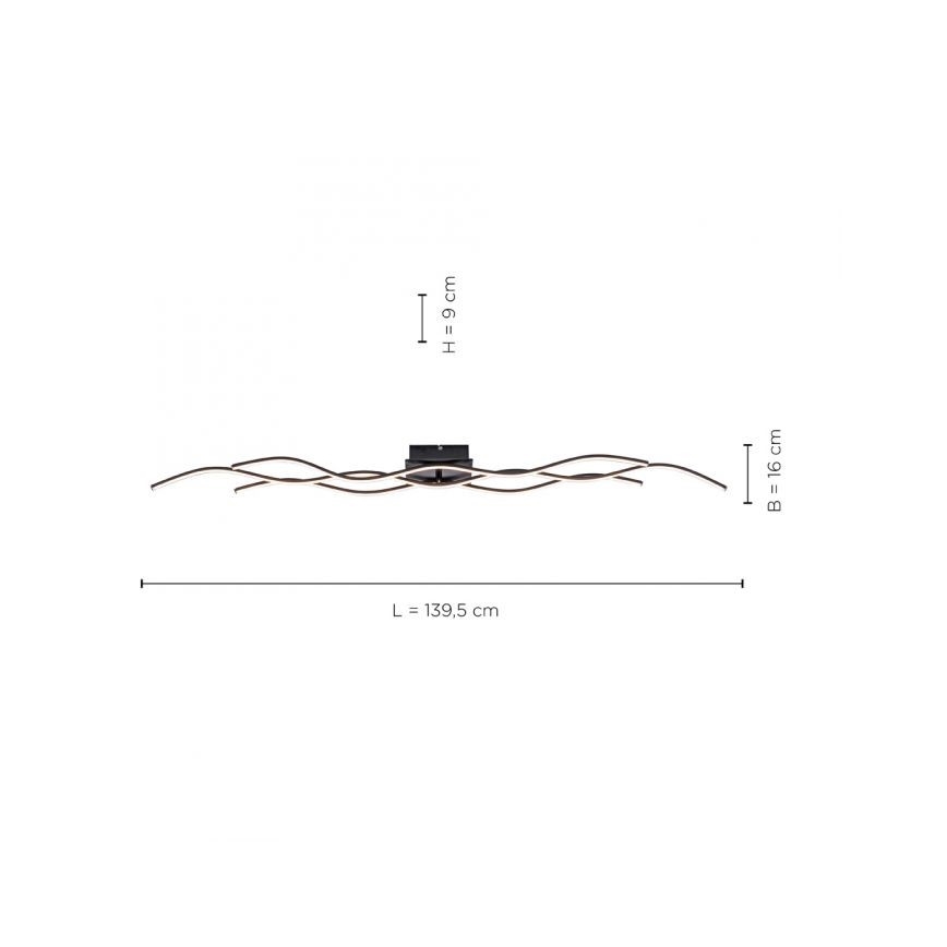Leuchten Direkt 15167-18-LED Lámpara de techo de superficie WAWE 2xLED/12,5W/230V+LED/17W negra