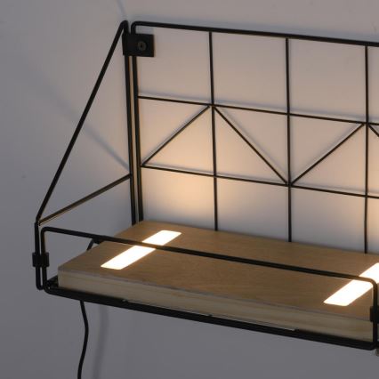 Leuchten Direkt 15276-18 - Estante con luces LED BOARD 2xLED/1,75W/230V 30 cm Eucalyptus