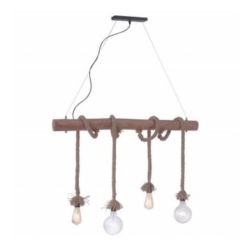 Leuchten Direkt 15483-18 - Lámpara colgante ROPE 4xE27/60W/230V