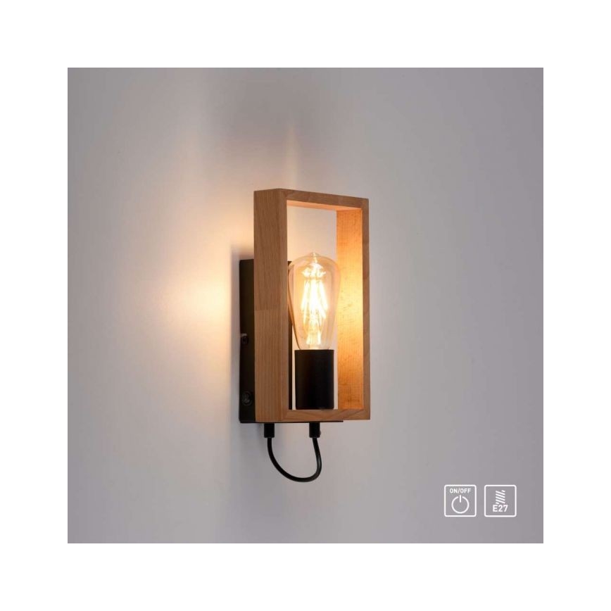 Leuchten Direkt 15654-18 - Aplique FRANKY 1xE27/60W/230V acacia