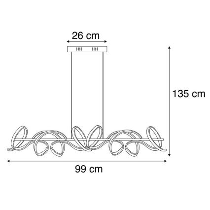 Leuchten Direkt 19033-21 - Lámpara colgante LED regulable en cable CURLS LED/40,8W/230V