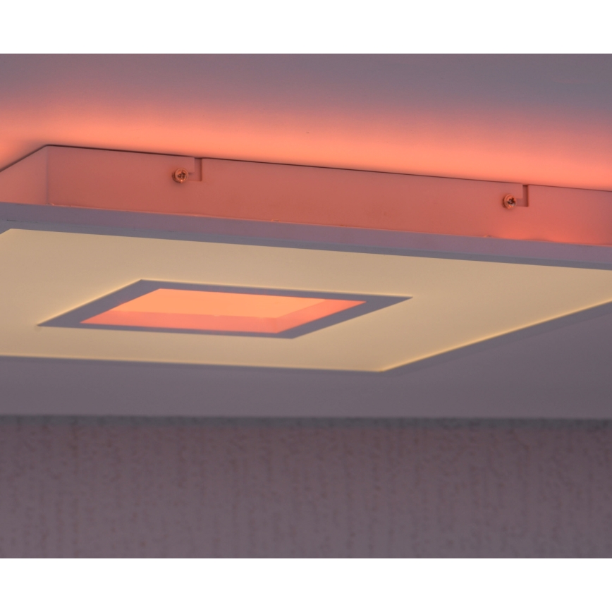 Leuchten Direkt 11645-16 - Plafón LED RGB regulable RECESS LED/22,5W/230V + LED/5W + control remoto