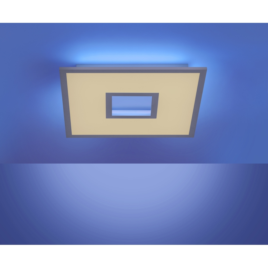 Leuchten Direkt 11645-16 - Plafón LED RGB regulable RECESS LED/22,5W/230V + LED/5W + control remoto