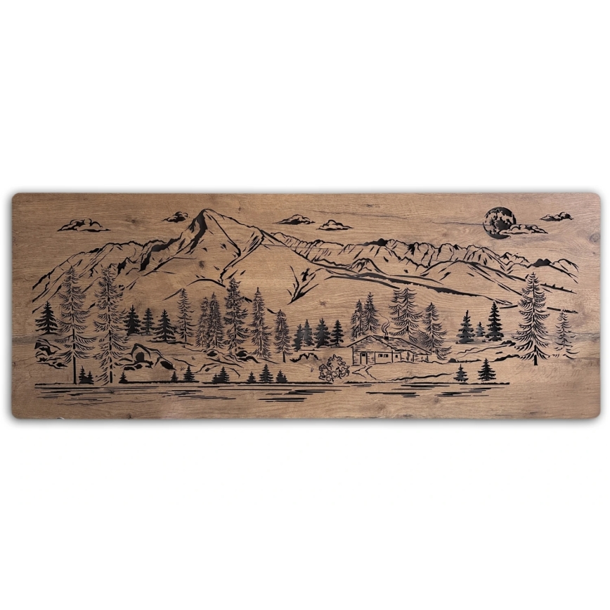 Li-Go 23521/OVL/DUB3 - Decoración mural LED regulable LED/10W/5V 30000 mAh 130x50 cm roble/Cabaña de montaña