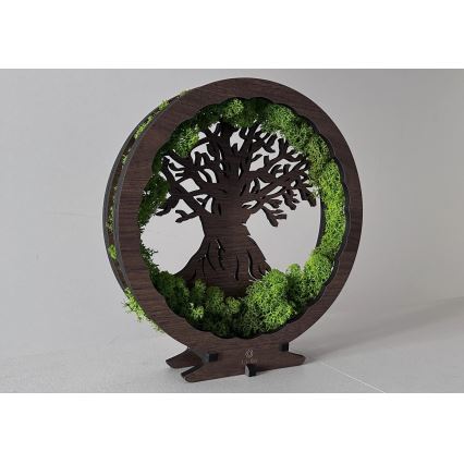 Li-Go 23604/DUB2 - Lámpara de mesa decorativa LED regulable LED/12W/230V 20x22 cm roble/musgo y árbol
