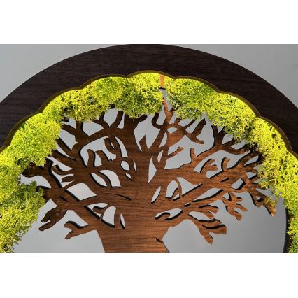 Li-Go 23604/DUB2 - Lámpara de mesa decorativa LED regulable LED/12W/230V 20x22 cm roble/musgo y árbol