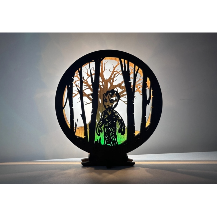 Li-Go 23613/DUB2 - Lámpara LED decorativa de sobremesa regulable LED/12W/230V 20x22 cm roble/Grut