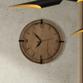 Li-Go 23628/DUB3 - Reloj de pared LED/1xAA Ø 32 cm roble claro/Circular