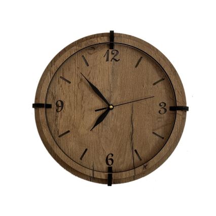 Li-Go 23628/DUB3 - Reloj de pared LED/1xAA Ø 32 cm roble claro/Circular