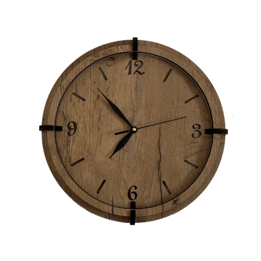Li-Go 23628/DUB3 - Reloj de pared LED/1xAA Ø 32 cm roble claro/Circular