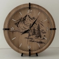 Li-Go 23676/DUB5 - Reloj de pared 1x AA Ø 32 cm roble/Montañas